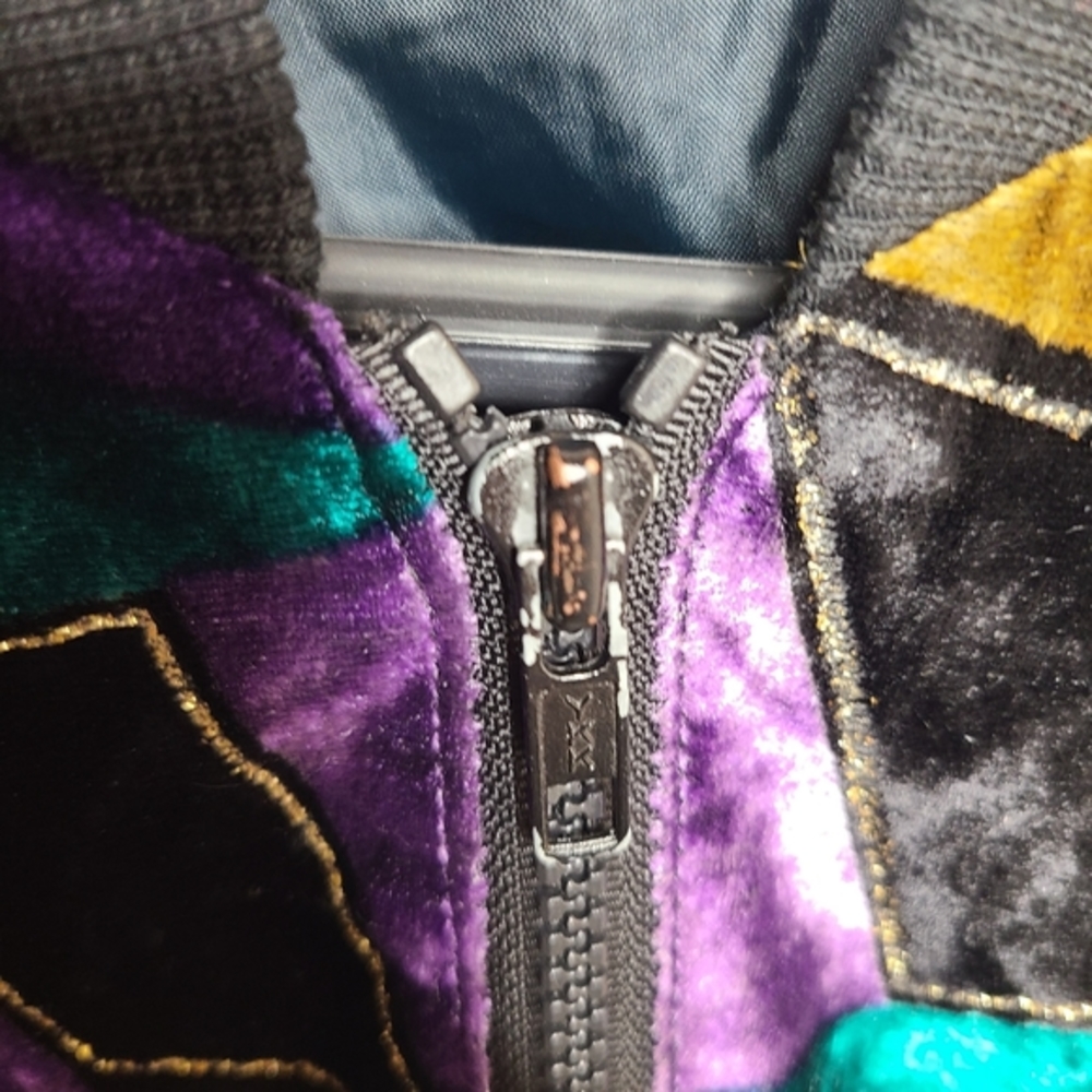 Vintage Velvet Bomber Jacket in Multicolor - Picture 6 of 6